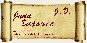 Jana Dujović vizit kartica